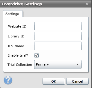 OverDrive Configuration Settings